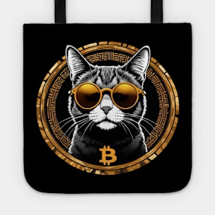 Bitcoin Sunglasses Cat Tote