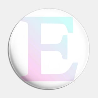 The Letter E Blue and Pink Gradient Pin