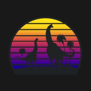 Synthwave Dinosaur - Brachiosaurus T-Shirt