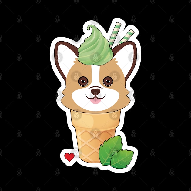 Corgi Mint Ice Cream by MaplewoodMerch