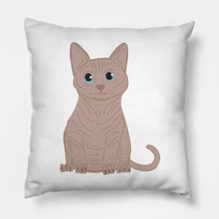 Naked Cat Drawn Badly Pillow