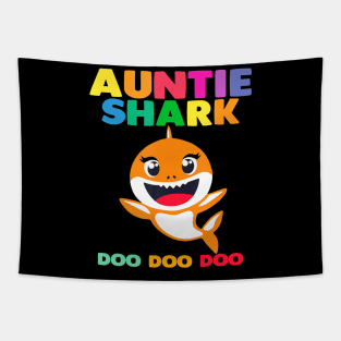 Auntie Of The Shark Birthday Boy Girl Party Family Tapestry