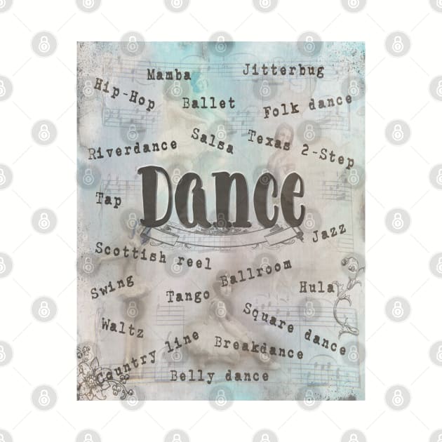 Dance vintage retro dancing genres digital art by artsytee