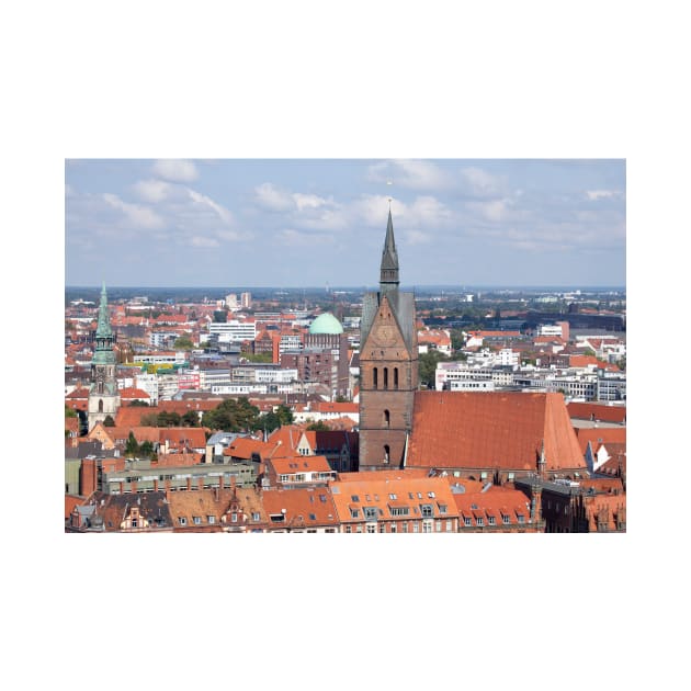 City center with Marktkirche, view from the town hall tower, Hanover, Lower Saxony, Germany by Kruegerfoto