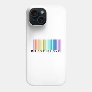 Love is Love - LGBTQA Pride tee rainbow barcode Phone Case