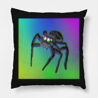 Jumping Spider Drawing V10 (Glitch) Pillow