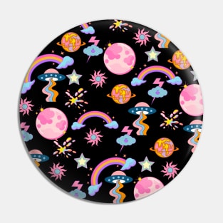 Neon Galactic Rainbow collage Pin