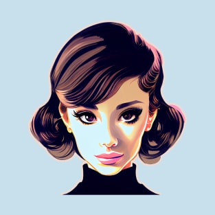 Audrey Hepburn, Elegant Classic Beauty, Confident Witty Fun Flirty Smart Actress T-Shirt