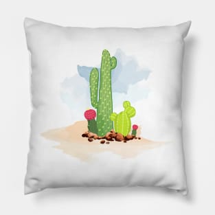 Cactus in the desert Pillow