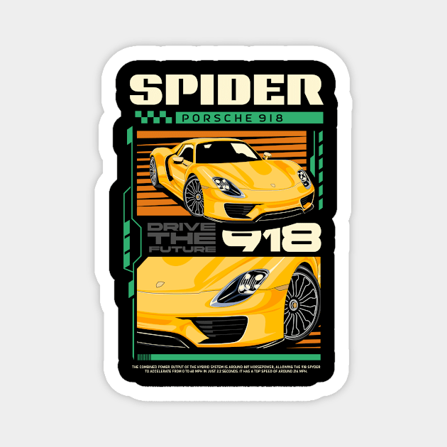 Spyder Porsche 918 Magnet by Harrisaputra