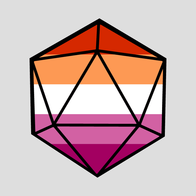 Lesbian Pride d20 by EmrysMartigan