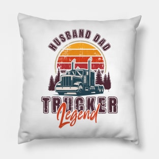 Big loads rig trucker vintage, Husband Dad Trucker Legend Pillow