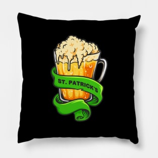 St. Patrick's Beer Glass Pillow