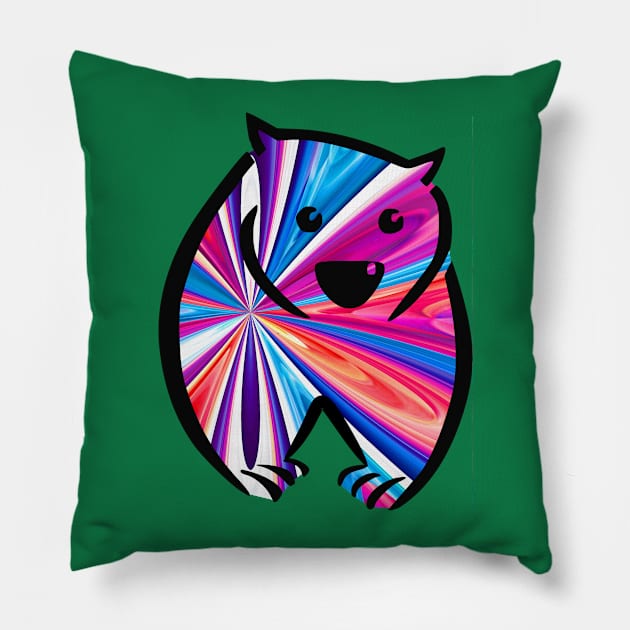 Colorful Wombat 2 Pillow by Shrenk