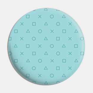 Play with Playstation Pattern (turquoise) Pin