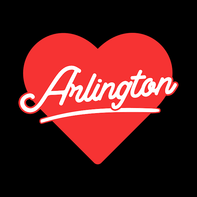 Arlington On Heart \\ Retro Vintage Design by KianOlsen Art