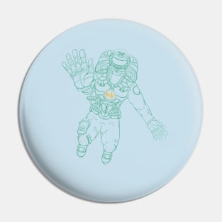 MHI Green Outline Spaceman Pin