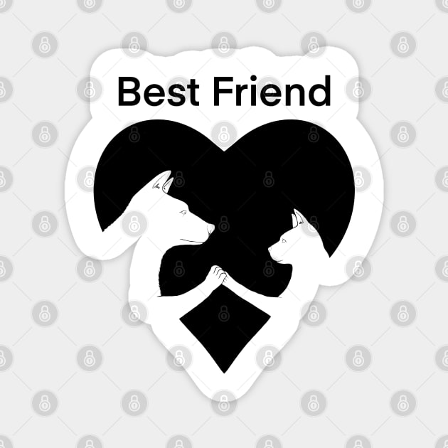 Dog and cat best friends Magnet by Artardishop