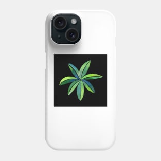 Tropical Umbrella Plant Modern Watercolor Illustration with a black background Phone Case