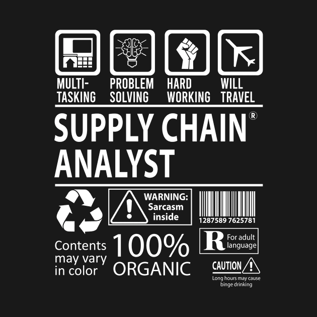 Supply Chain Analyst T Shirt - MultiTasking Certified Job Gift Item Tee by Aquastal