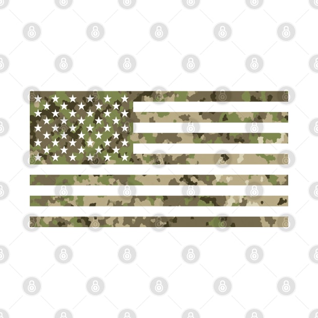 US Flag - Multicam Camo by blackphantasm