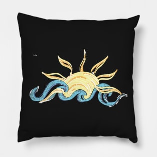 Ocean and Sun - Beach - gifts - trendy cute Pillow