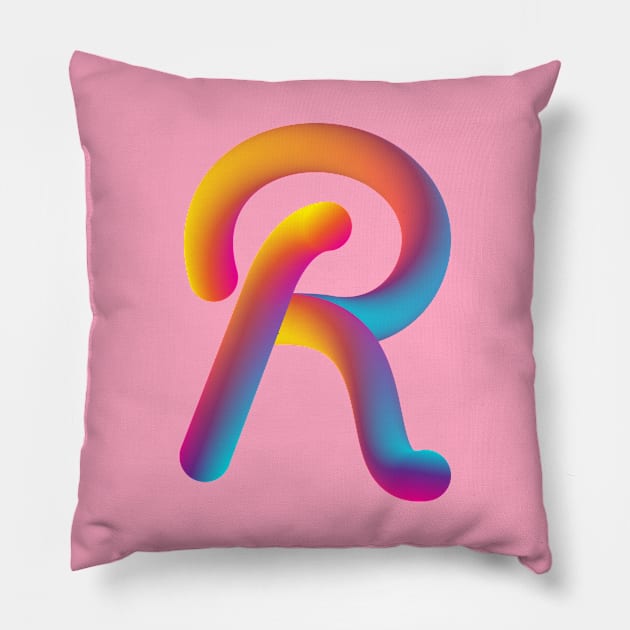 Curly R Pillow by MplusC