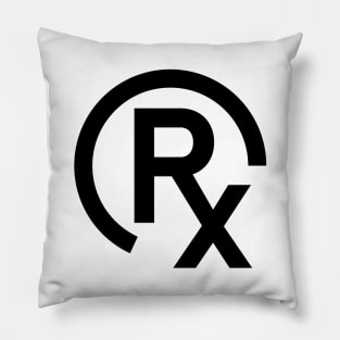 Rx Prescription Drugs - Black Graphic Pillow