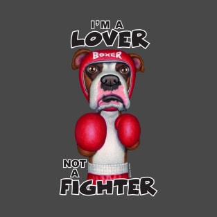 Classic Boxer Dog ready to box on Boxer with Gloves and Headgear T-Shirt