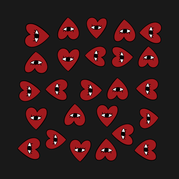 red heart with eye y2k sticker pack by saraholiveira06