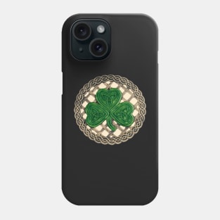 Celtic Knot Shamrock Beige Background Phone Case