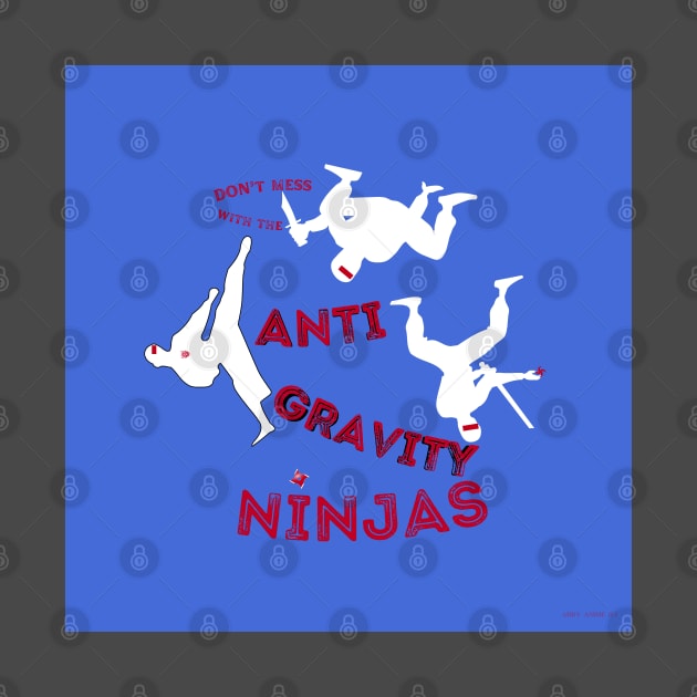 Anti Gravity Ninjas (White/Red Over Blue) By Abby Anime(c) by Abby Anime