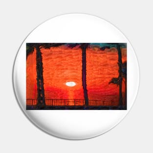 Bright Orange Tropical Sunset Pin