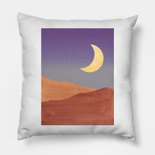 Abstract boho night, pixel art Pillow