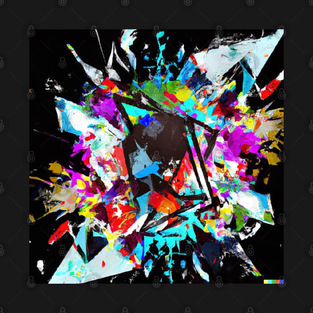 Abstract bright colourful background made from shattered triangles by Russell102