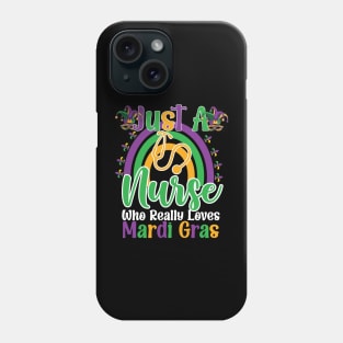 Just A Nurse Who Really Loves Mardi Gras remboow Phone Case