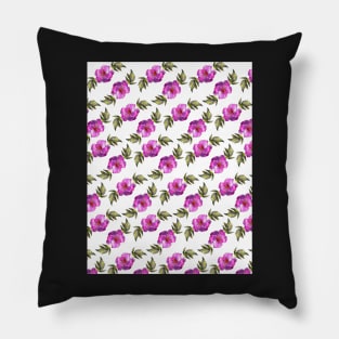 Watercolor peonies purple spring girly grid violet Pillow