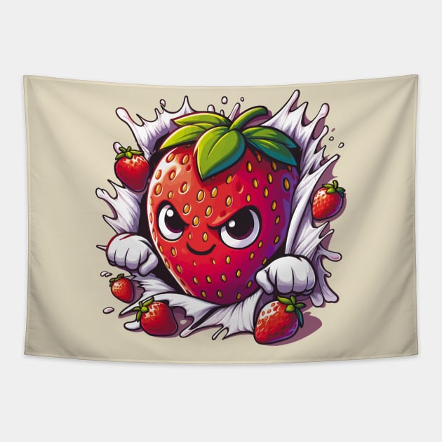 Sassy Strawberry Jam Tapestry by Cutetopia