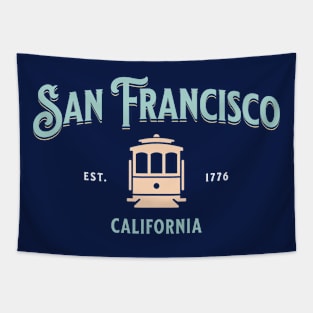 San Francisco California Classic Cable Car Tapestry