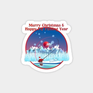 Merry Christmas & Happy Fly Fishing Year Magnet