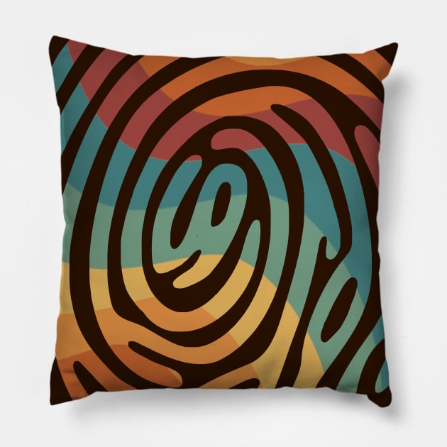 Retro style fingerprint design. Pillow by Libretti