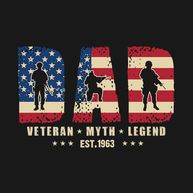 Dad Veteran Myth Legend Est 1963 Vintage Gift For Men by binhminh27