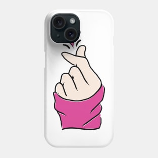 Cute Heart Hot Pink Korean Love Finger Snap Gifts Phone Case