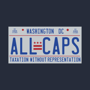 CAPS - ALL CAPS DC License Plate T-Shirt