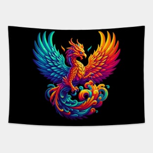 Hyper Flames of Majestic Phoenix Tapestry