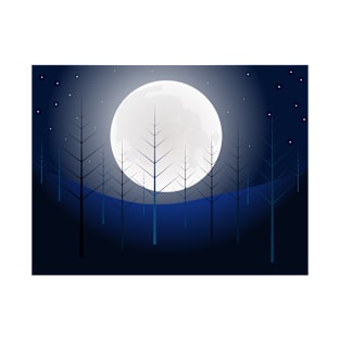 Pine forest under moonlight T-Shirt