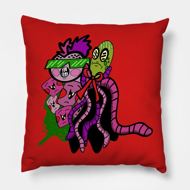 Monster Prom Photo Couple 2 Pillow by DebutPages 
