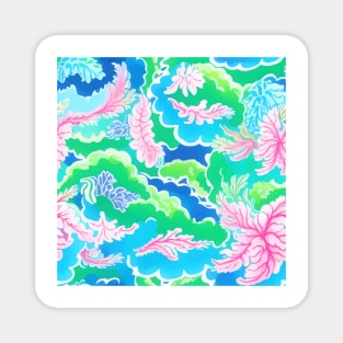 Preppy coral reef, sea foam, waves, corals Magnet