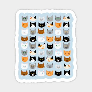 Cute Cats Pattern Calico,Tabby,Tuxedo,Ginger and Others Magnet