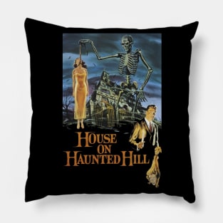 House On Haunted Hill, From A 1959 Campy Horror Movie Poster Pillow